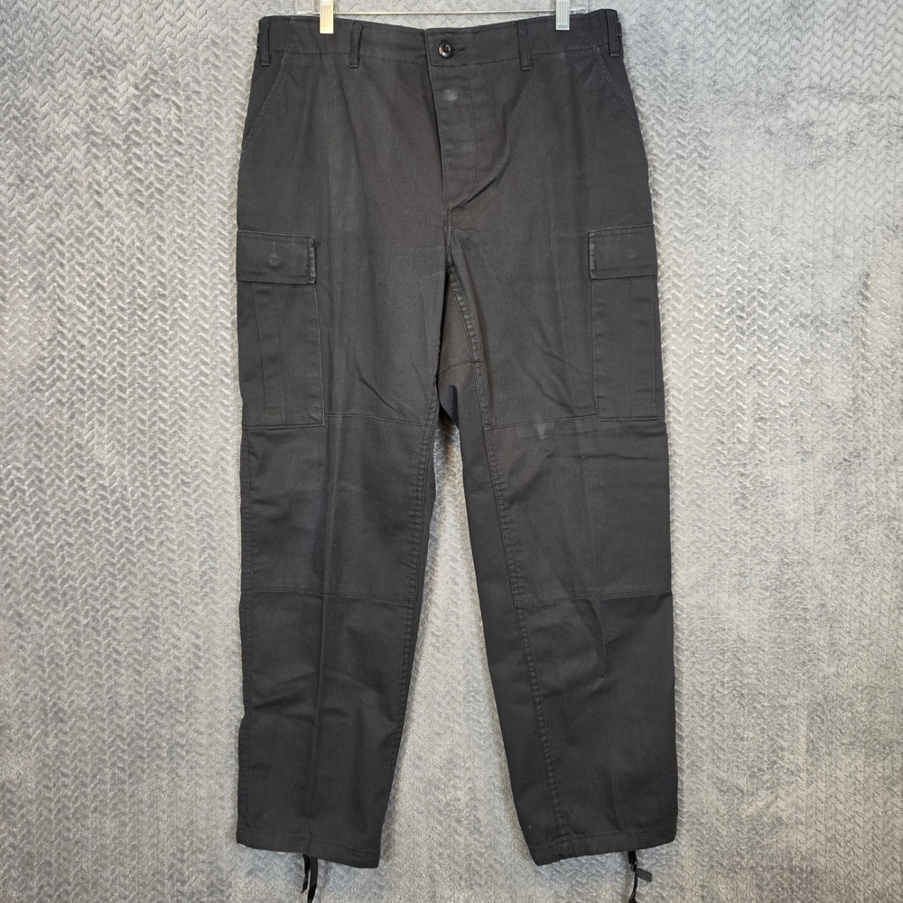 Tru-Spec Mens Black BDU Tactical Military Cargo Pants Medium Regular